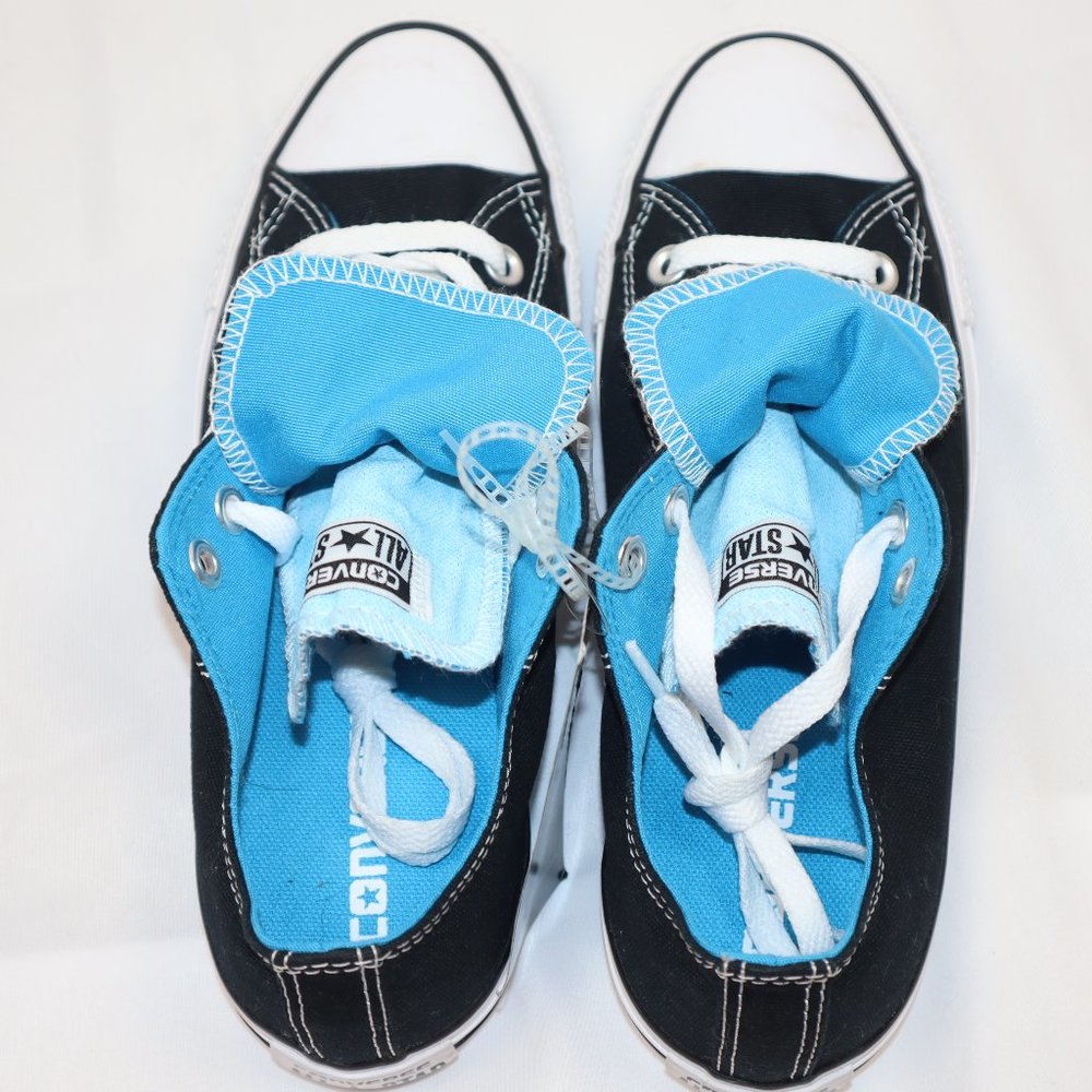 Converse Black and Blue Double Tongue Low Top Sneakers Women's Size 7-NWT - Picture 5 of 7